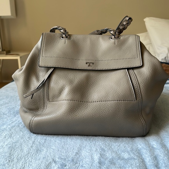 Tory Burch Half-Moon Satchel - French Grey + dust bag - Picture 2 of 16